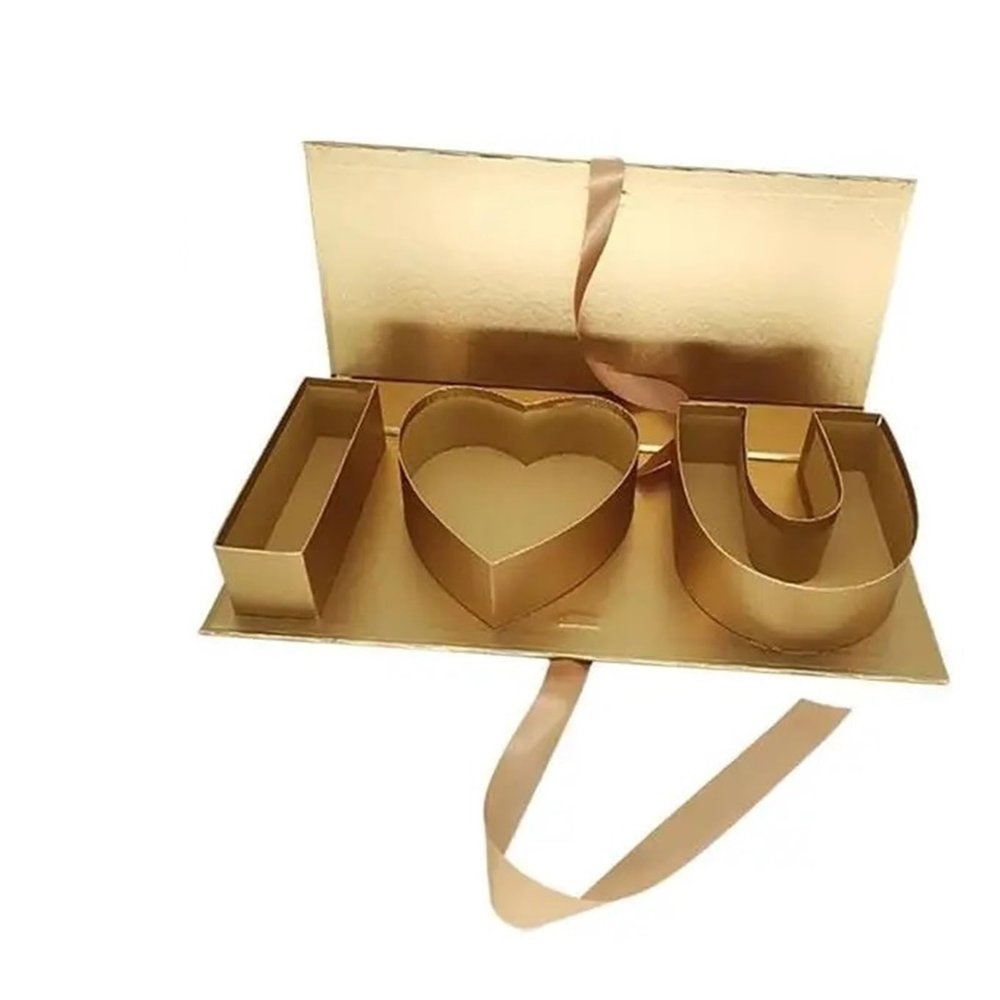 ZSAZSO 2pcs Decor Empty Flower Gift Box Soap Fillable Letters Letter Shaped For Party Chocolate Favor DIY Craft For Wrapping(Gold)