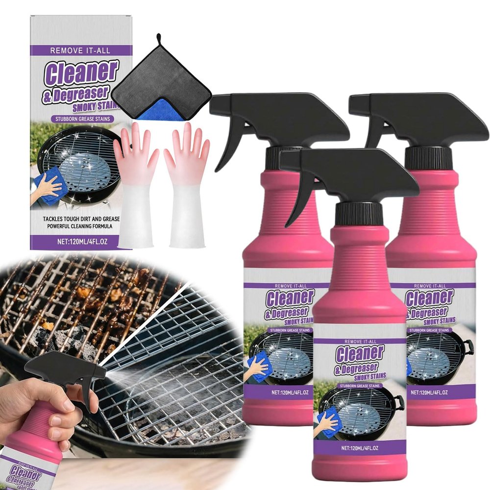 Fast-Acting Heavy-Duty Grill Degreaser Spray, Bbq Grill Cleaner,Grill Cleaner For Outdoor Grills, All Purpose Heavy Duty Cleaner for Burnt Food & Grease