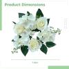 Chewtoyo 12 Pcs Artificial Floral Wreaths, 7.9 in White Wedding Rose Candle Rings for Christmas, Parties, Table Centerpiece Decorations and Home Decor view 2