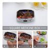 Pill Box Exquisite Square-Shaped Medicine Bottle Container Portable 2 Compartments Travel Pill Organizer Compact Medicine Case for Pills Vitamins Supplements view 4