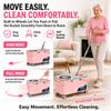 RinseWise Easy-Use Gen 2 Spin Mop and Bucket for Pet & Family Homes, Shower-Style Rinse, Clean & Dirty Water Separation, 1.5 Gal Clean Water Capacity, 4 Swivel Wheels, 61" Handle, 6 Mop Heads - Pink view 3