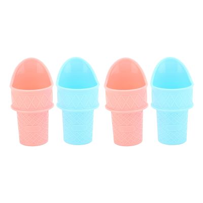 4PCS Plastic Ice Cream Cone Holder, New Plastic Ice Cream Snow Cone Rack Reusable Mini Ice Cream Cones Stand Upright for Scooping Cream Frozen Yogurt Sorbet Pink Blue