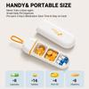 3 Compartment Small Pill Box, Moisture Proof Case, Travel Pill Organizer for Pocket Purse, Daily Portable Medicine Vitamin Container, Fish Oil and Supplement Storage(White Orange) view 2