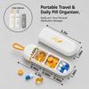 3 Compartment Small Pill Box, Moisture Proof Case, Travel Pill Organizer for Pocket Purse, Daily Portable Medicine Vitamin Container, Fish Oil and Supplement Storage(White Orange) view 3