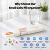 3 Compartment Small Pill Box, Moisture Proof Case, Travel Pill Organizer for Pocket Purse, Daily Portable Medicine Vitamin Container, Fish Oil and Supplement Storage(White Orange) view 4