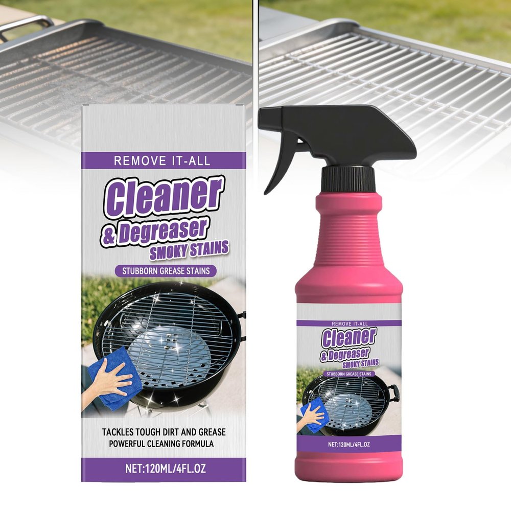 Fast-Acting Heavy-Duty Grill Degreaser Spray, Grill Cleaner for Outdoor Grills, Effectively Removes Smoky Stains and Stubborn Grease (1 Pcs)