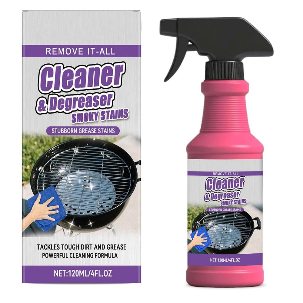 Fast-Acting Heavy-Duty Grill Degreaser Spray, Bbq Grill Cleaner, Outdoor Grills Cleaner, All Purpose Heavy Oil Cleaning Agent for Barbecue Grills,Heavy Duty Cleaner for Burnt Food & Grease (1PCS)