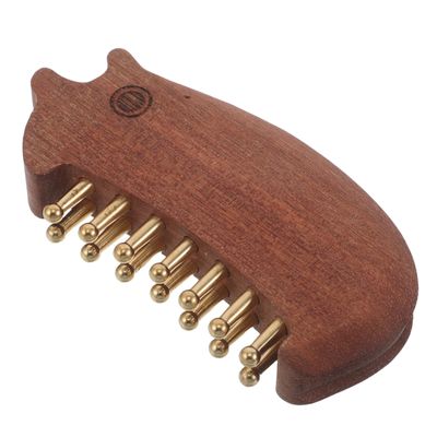 GALPADA Sandalwood Copper Teeth Scalp Massager Comb Wood Guasha Massage Tool for Meridian Relaxation Head Neck Shoulder Body Scrubbing Spa Therapy