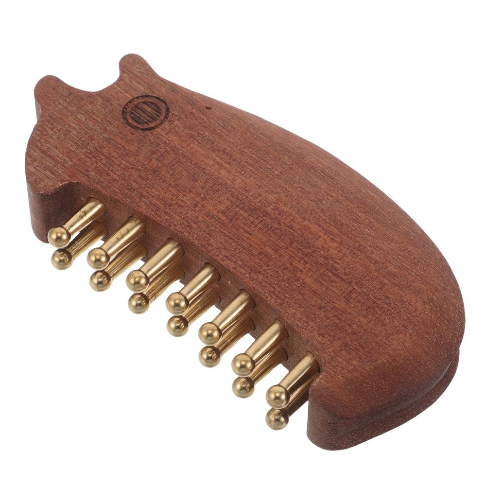 GALPADA Sandalwood Copper Teeth Scalp Massager Comb Wood Guasha Massage Tool for Meridian Relaxation Head Neck Shoulder Body Scrubbing Spa Therapy