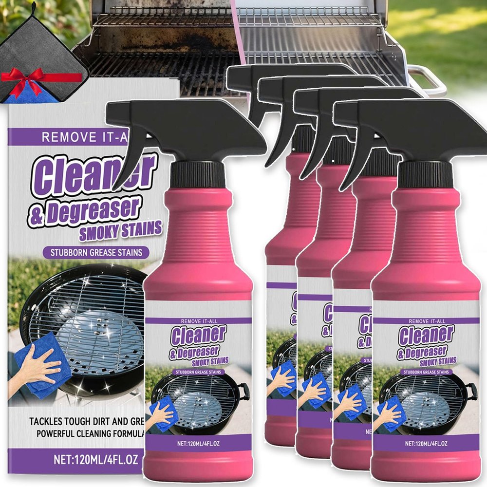 Fast-Acting Heavy-Duty Grill Degreaser Spray,BBQ Grill Cleaner Spray for Outdoor Grills,For Barbecue Grills, Fast Acting Heavy Duty Grill Smoky Stains and Grease