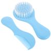 Abaodam Hair Brush and Comb Set for Infants Soft Bristle Scalp Brush with Fine Tooth Grooming Comb for Cradle Scalp Treatment in Blue Grooming Tool Kit for Newborn Boys view 1