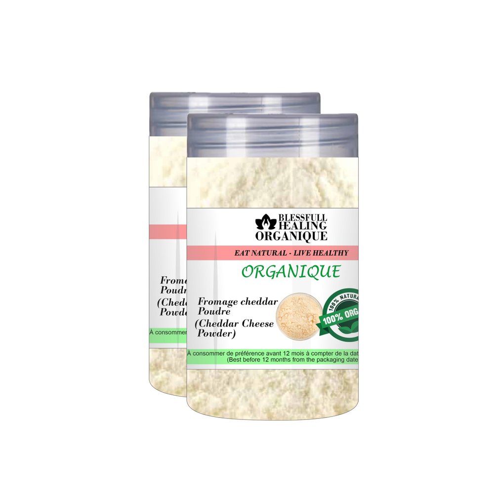 Blessfull Healing Organic Cheddar Cheese Powder 100 Gram (3.52 oz) Each (Pack Of 2) = 200 Grams, Vegan