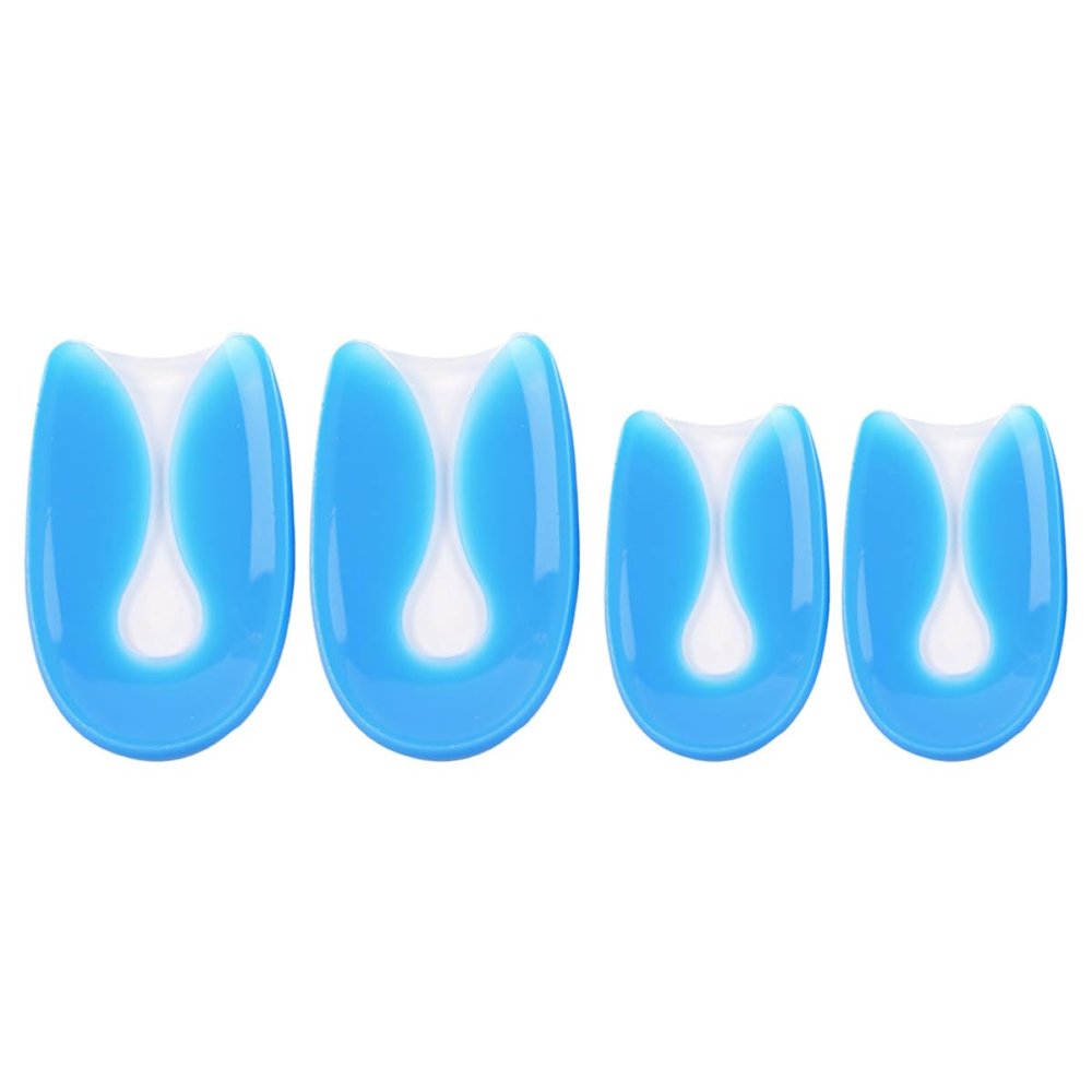Housoutil U-Shaped Silicone Heel Cushions 4pcs Set (2 Pairs Large and Medium) Shock Absorption Heel Pads for Foot Care and Sports Shoes Accessories