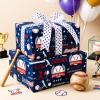 Yarcony Baseball Wrapping Paper Roll - 17in x 16.5ft,Sports Birthday Gift Wrapping Paper for Boys Men, Blue Baseballs, Bats & Player Silhouettes Gift Wrap for Birthday, Father's Day, Graduation view 2