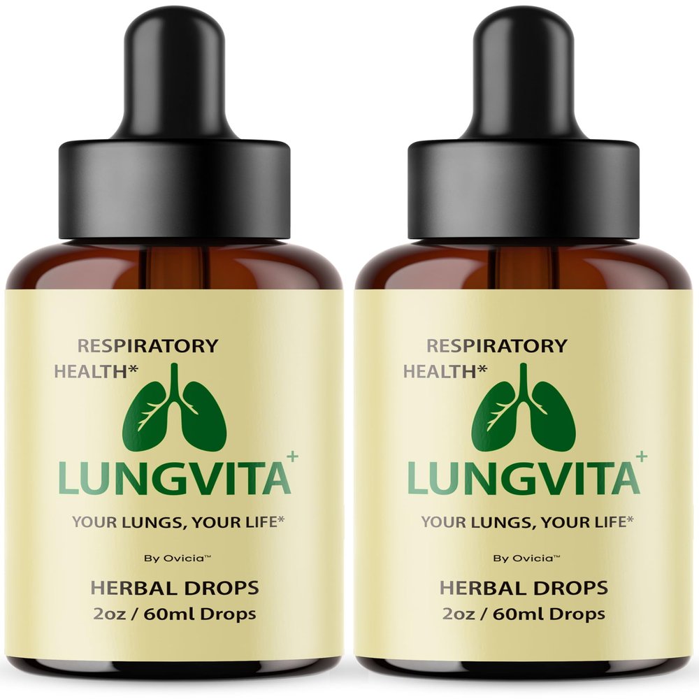 (2 Pack) Lungvita Drops - Advanced Liquid Formula Support All Natural Ingredients, Daily Premium LungvitaDrops Vitamins for Overall Health & Wellness, 2 Bottles for 2 Months