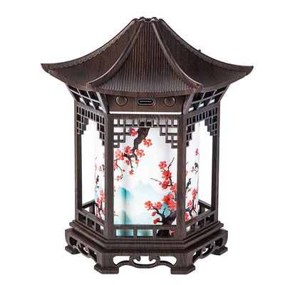 Zen Pavilion Lantern Essential Oil Diffuser & Night Light, 160ml Aroma Diffuser Dual Mist Modes, Zen Style Humidifier for Yoga, Meditation, Spa, Warm & White Light (A)