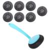 HOMOCONO Steel Wire Ball Dish Cleaning Brush Set 8pcs with Long Handle Stainless Steel Kitchen Pan Scrubber for Pot and Dish Cleaning Heavy-Duty view 1