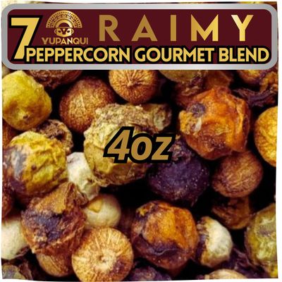 YUPANQUI Organic Rainbow Peppercorns for Grinder Refill 7 Gourmet Peppercorns Whole Colorful Rainbow Peppercorn Medley for Salads Charcuterie Boards Appetizers & Finishing Dishes -Genuine RAIMY Organic Peppercorn Mix (4oz)
