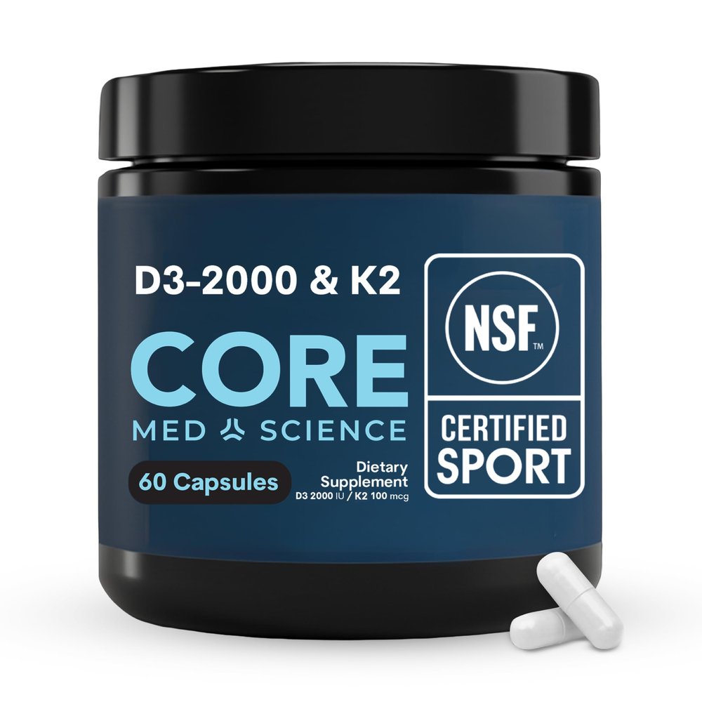Core Med Science Vitamin D3 & K2 Supplement - NSF Certified for Sport