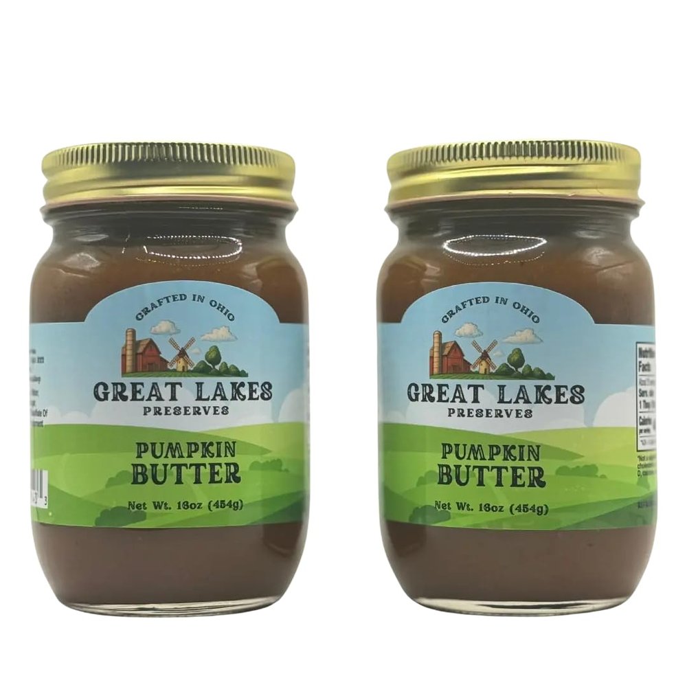 Great Lakes Preserves Pumpkin Butter, Smooth Spreadable Pumpkin Spread with Warm Spices, 16 oz (Pack of 4)