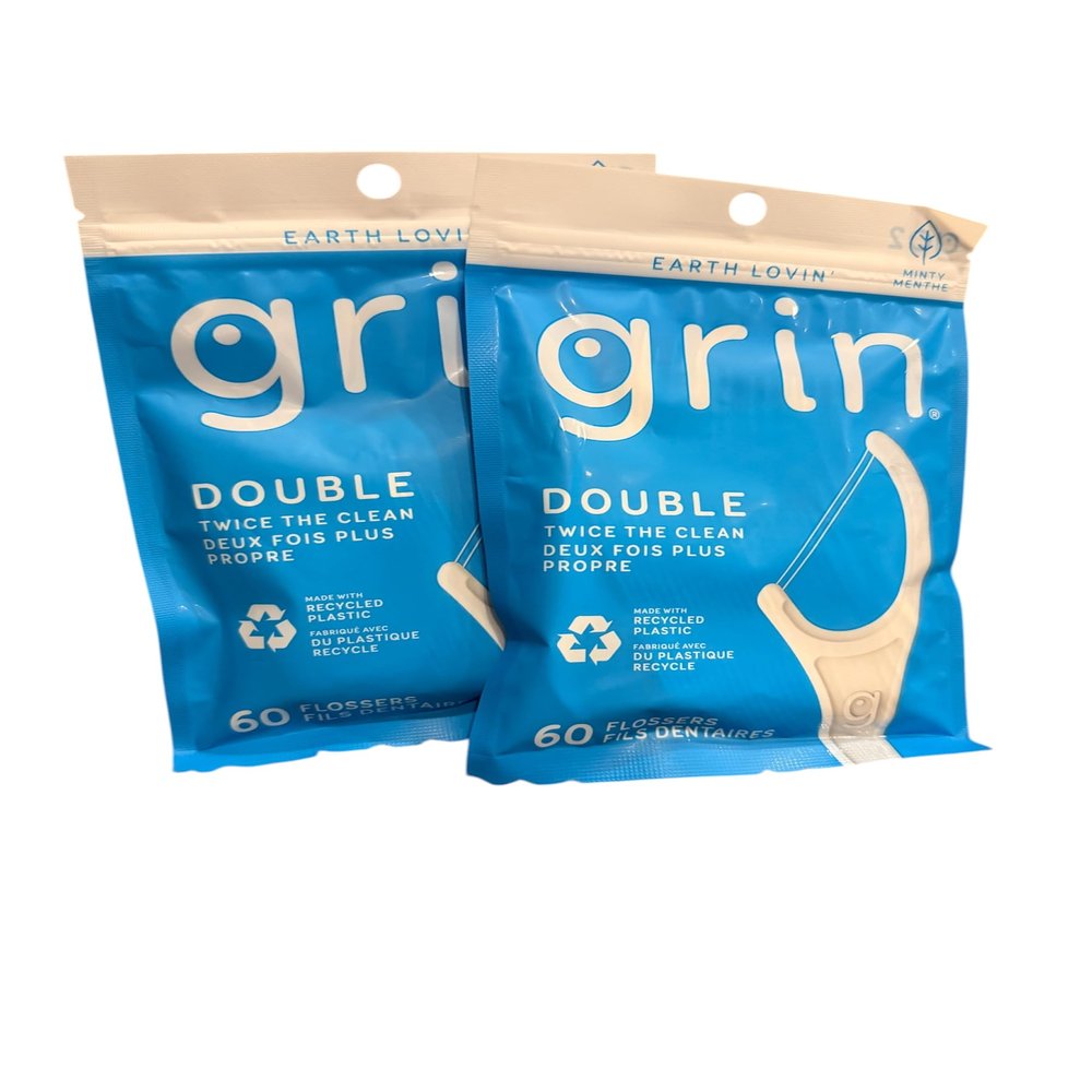 2 Pack (120 Total) grin Picks Dental Toothpicks Mint Oral Care 60 Each