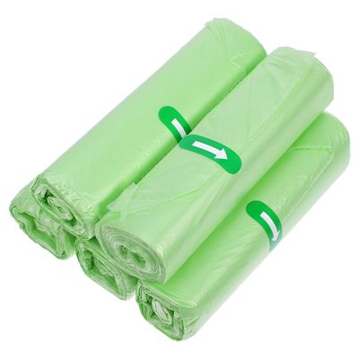 KICHOUSE Kitchen Trash Bags 4-6 Gallon Green 100pcs Breakpoint Disposable Garbage Can Liners for Home Bathroom Waste Basket