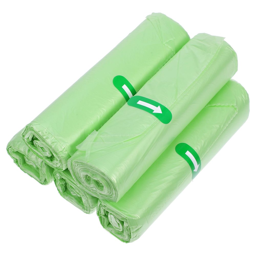 KICHOUSE Kitchen Trash Bags 4-6 Gallon Green 100pcs Breakpoint Disposable Garbage Can Liners for Home Bathroom Waste Basket