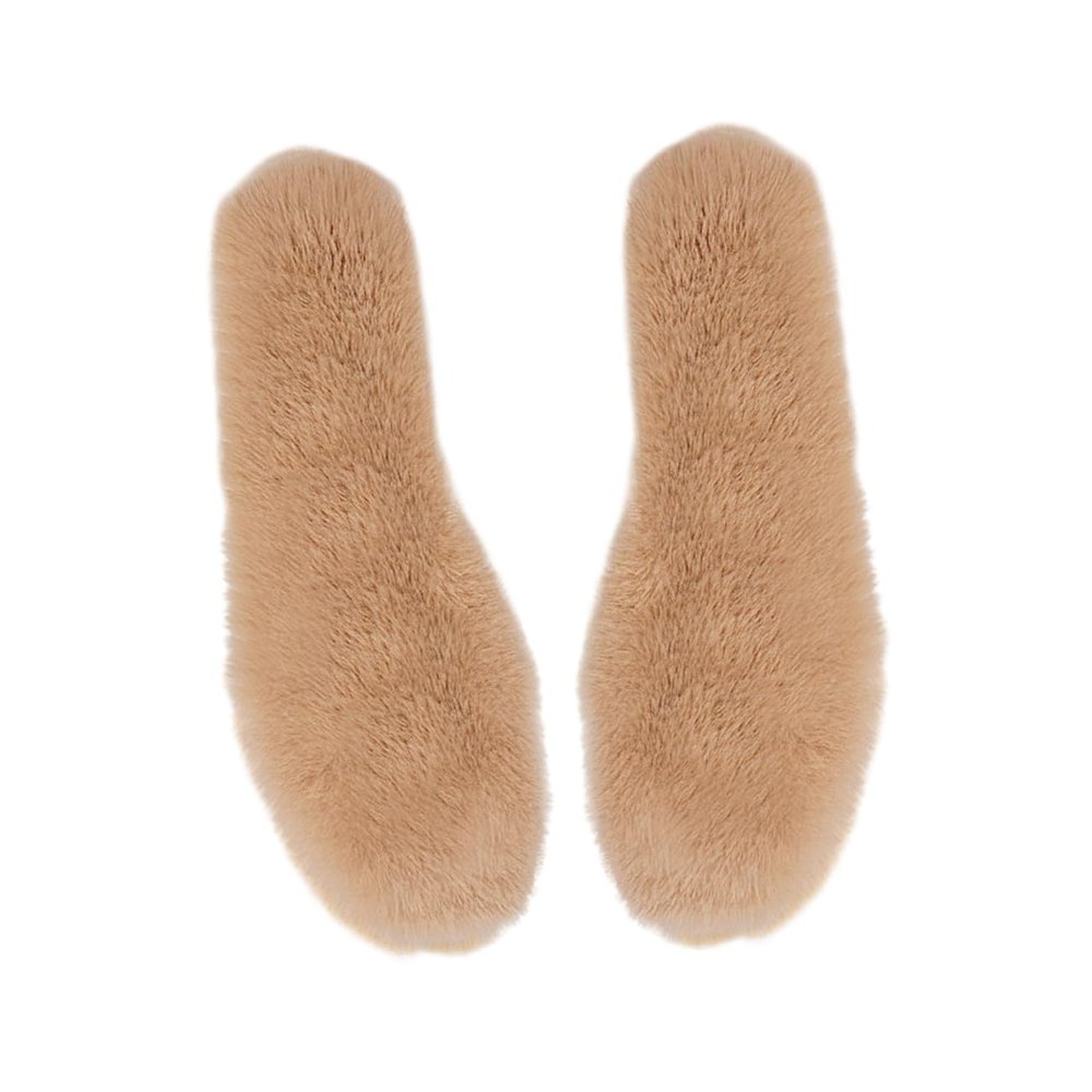 OUNONA Thick Warm Shoe Insoles 1 Pair Light Brown Soft Sole Odor-Resistant Winter Footwear Inserts Comfortable Cold-Proof Shoe Accessory for Men and Women