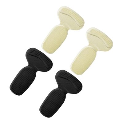 KICHOUSE 2 Pairs Womens Heel Cushion Inserts Thickened Anti-Slip Sponge Heel Protectors Black and Beige for Foot Relief and Blister Prevention in Dress Shoes