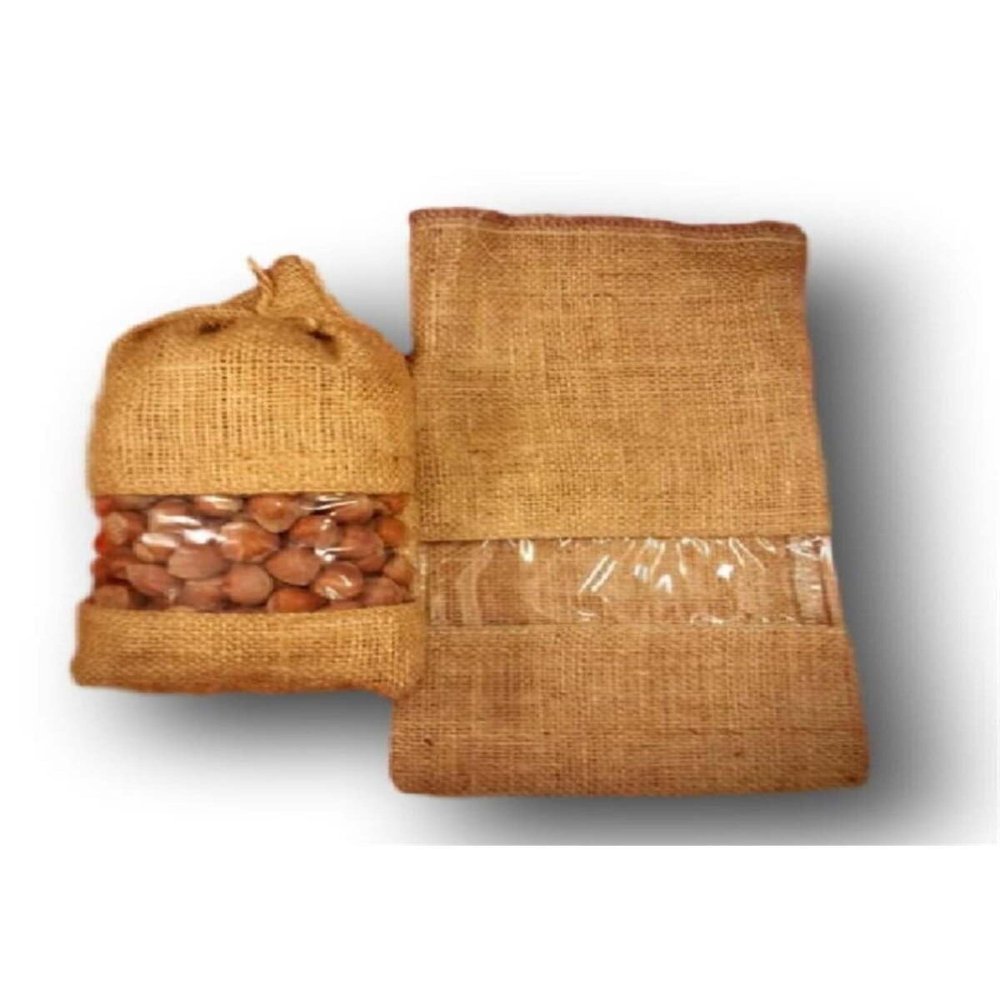 Hazelnut Sack 10 Pack 500 gr Capacity 5.5x10.2 in Jute Burlap Bag for Storage, Crafts, Party Favors - Jute