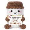 1 Year Anniversary Boyfriend Girlfriend Coffee Gifts Crochet - Anniversary Presents for Women 1 Year, Emotional Positive Support 1st Wedding I Love You Gifts for Him Her Husband Wife Couples. view 1