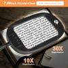 30X/10X Floor Magnifying Glass with Light and Stand, 45 LED Flexible Gooseneck, Hands-Free Magnifying Lamp for Reading, Close Work, Sewing view 3