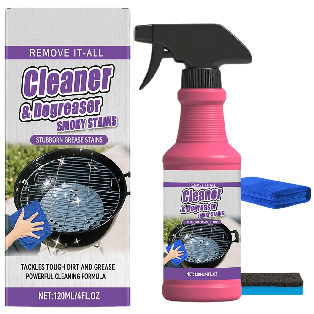Fast-Acting Heavy-Duty Grill Degreaser Spray, 120ML/4FL.OZ Fast Acting Heavy Duty Grill Degreaser Spray, BBQ Grill Cleaner for Outdoor (1 Pcs)