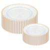 ISFANGCO 80PCS Clear Plastic Plates with Gold Rim, Clear and Gold Disposable Plates, Heavy Duty Party Plate for Wedding, 40 Dinner and 40 Dessert Plate, Beaded Disposable Plate view 1