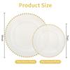 ISFANGCO 80PCS Clear Plastic Plates with Gold Rim, Clear and Gold Disposable Plates, Heavy Duty Party Plate for Wedding, 40 Dinner and 40 Dessert Plate, Beaded Disposable Plate view 2
