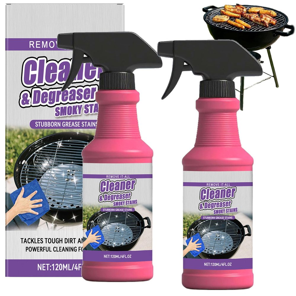 Fast Acting Heavy Duty Grill Degreaser Spray, Spray Desengrasante para Parrillas de Accin Rpida y alta Resistencia, 120ml Fast Acting Heavy Duty Grill Degreaser Spray for Outdoor Grills (2 Sets)