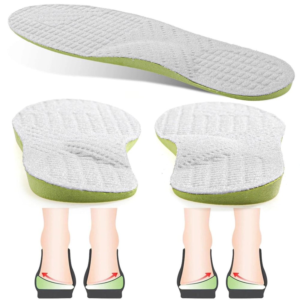 YURRUON Women Men Posture Correcting Orthotic Insoles for Flat Feet Arch Support, Overpronation Supination Correction, Plantar Fasciitis Metatarsalgia, X/O Valgus Varus Legs Shoe Insoles