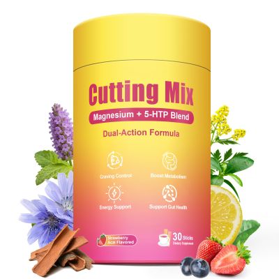 Cutting Drink Mix Berberine, Chromium, Yerba Mate, 5-HTP & Magnesium Blend | Supports Energy, Gut Health & Satiety Signaling | Sugar-Free, Vegan, Non-GMO | Strawberry Acai Flavor 30 Sticks