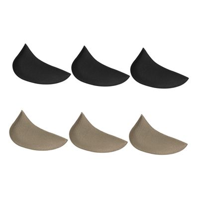 SECFOU Foot Arch Pad Foot Support Sponge Insoles 6 Pairs Black and Apricot Cushioning Comfortable Arch Support Inserts for Women
