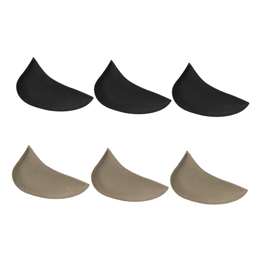 SECFOU Foot Arch Pad Foot Support Sponge Insoles 6 Pairs Black and Apricot Cushioning Comfortable Arch Support Inserts for Women