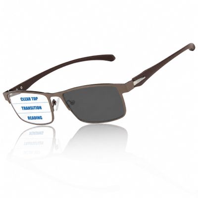 GHDBFMB Progressive Reading Glasses Photochromic Zero on Top Multifocus Readers TR90 Multifocal Transition Sunglasses 1.0