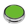 Travel Pill Organizer - Mini Metal Electroplated Round Pill Box, 3 Times a Day Medicine Organizer Green view 2