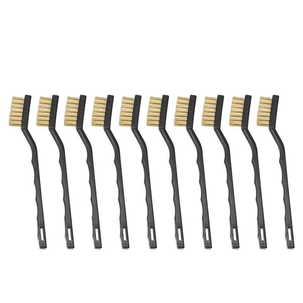 10 Pcs 7 Inch Hand Brush Set - Stainless Steel & Copper Wire Brushes for Metal Rust Removal and Maintenance