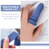PartyKindom 10pcs Blue Breathable Sports Finger Protectors Reusable Tubular Finger Sleeves Soft Elastic Support Bandages for Athletic Injury Prevention view 3