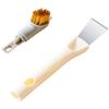 Zerodeko 3-in-1 Cooktop Scraper and Hard Bristle Brush, Multi-Function Kitchen Stove Cleaner for Small Spaces, Household Pot and Wok Cleaning Tool, Beige view 1