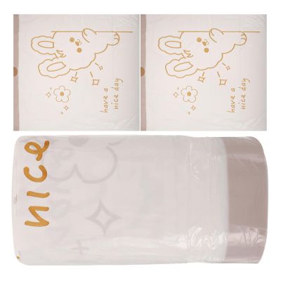 CATIEBYE 60pcs Thickened Drawstring Garbage Bags with Cute Printed Design Large Capacity Kitchen Trash Bags for Household Use Portable and Tear-resistant Disposable Rubbish
