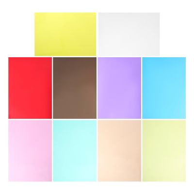 Veemoon A4 Pvc Cellophane Sheets 10 Colors 10pcs Multi-hue Craft Wrap Paper for Wrapping, DIY Decorations, and Light Filter Applications