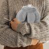 DIYEAH Portable Hot Water Bottle for Menstrual Cramps Relief, Reusable Plush Rabbit Hand Warmer with PVC Explosion-Proof Water Injection, Compact Heat Pad for Outdoor and Home Use, Gray view 4