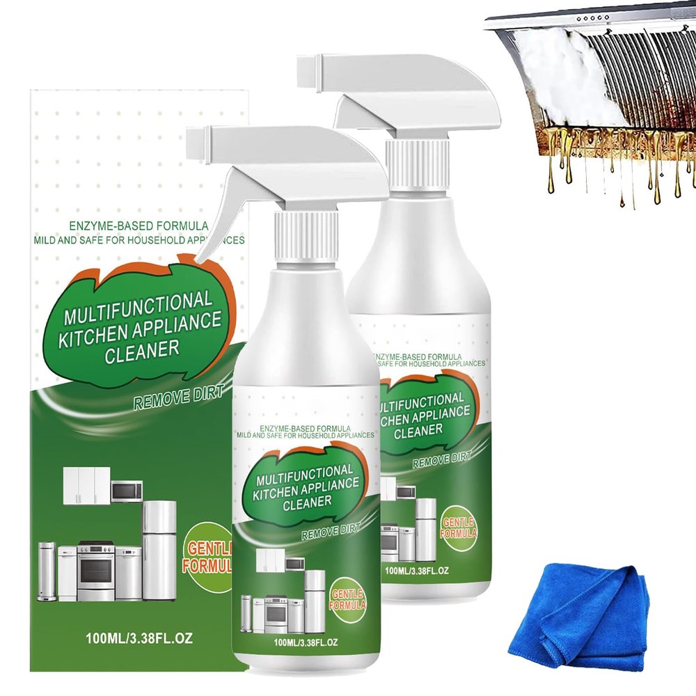 Tcvnmr Kitchen Enzyme Cleaner, Multi-purpose Enzyme Foam Cleaner, Powerful Kitchen Appliance Cleaner Spray for Oven, Stove & Household (2Pcs)
