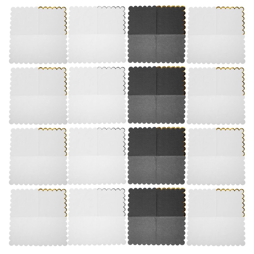 SWETRACE 60pcs Decorative Party Napkins Set 25x25cm Black and White Foil-edged Disposable Luncheon Napkins Birthday Wedding Shower Beverage Use